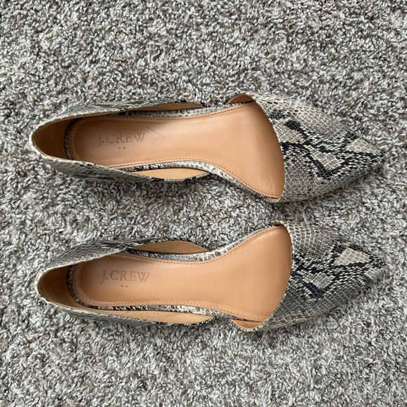 J. Crew Factory Shoes - Zoe suede d'Orsay flats - Snake Skin